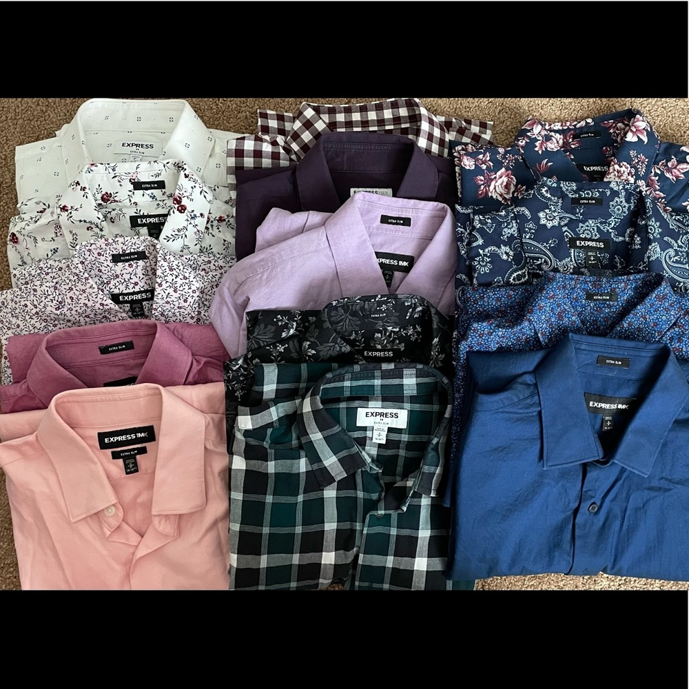 Men’s Express Extra Slim Small Shirts